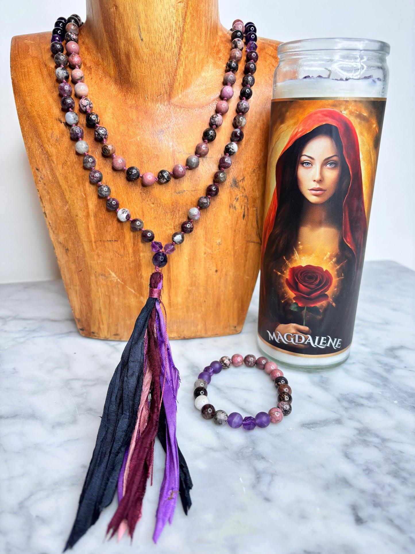 Mary Magdalene Crystal Altar Candle