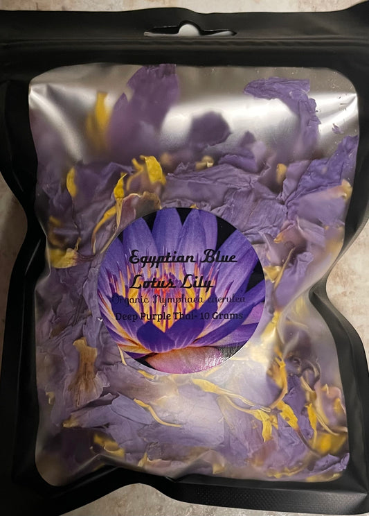 Organic Egyptian Blue Lotus Flower (Nymphaea caerulea) (CRUSHED 10grams)