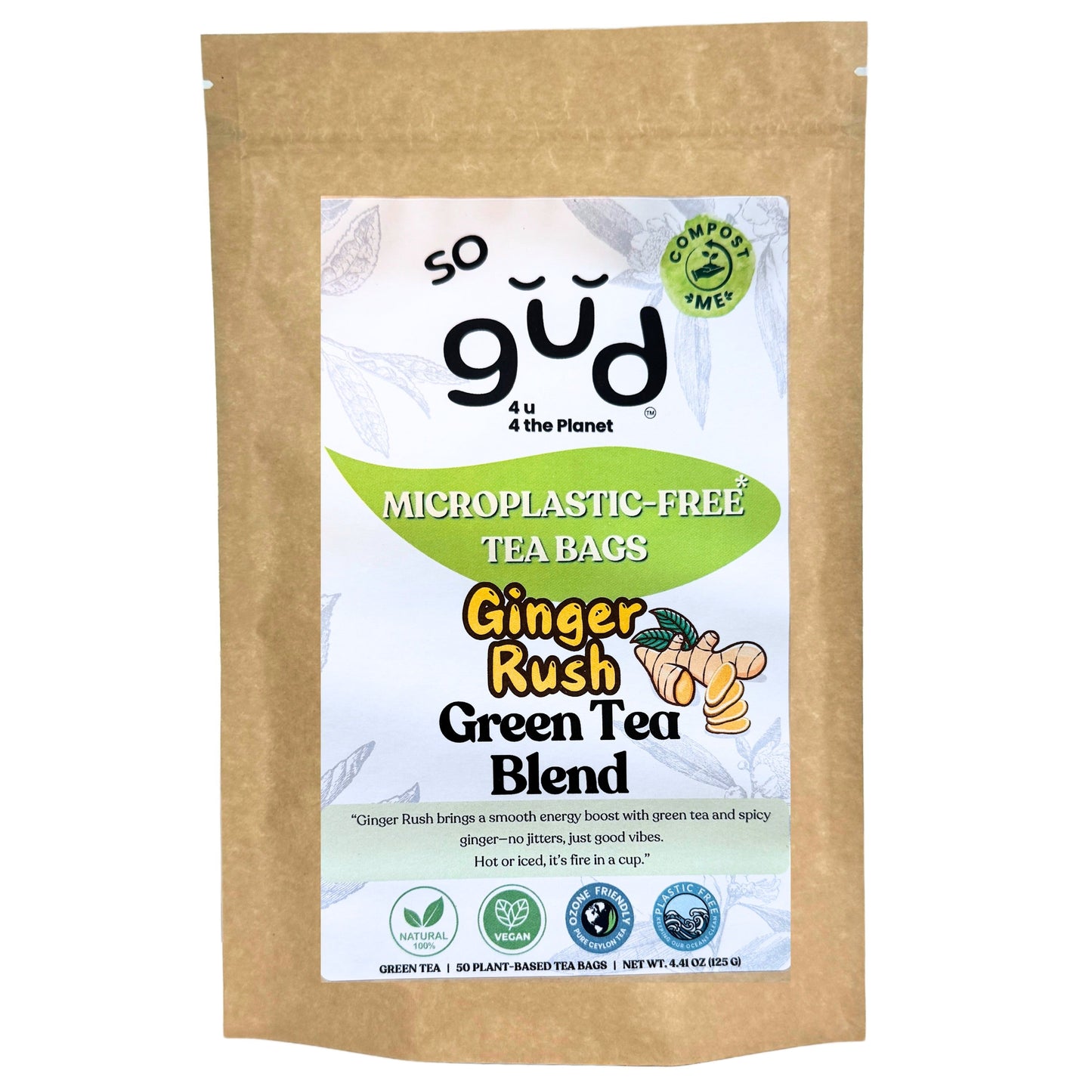 Ginger Rush Green Tea Blend | Plant-based Tea Bags