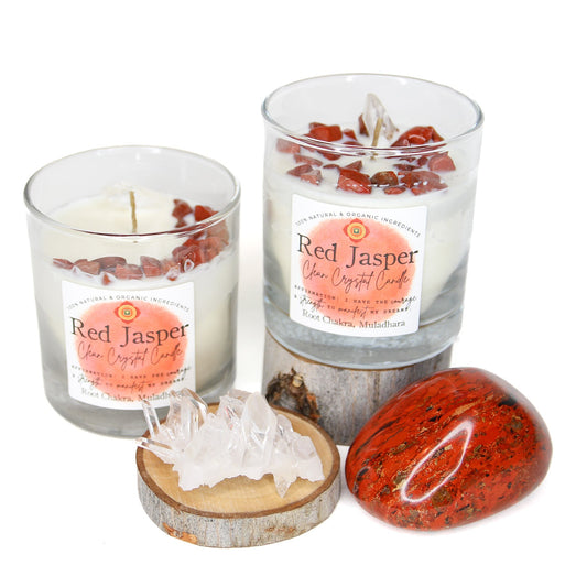 Red Jasper Clean Crystal Candle