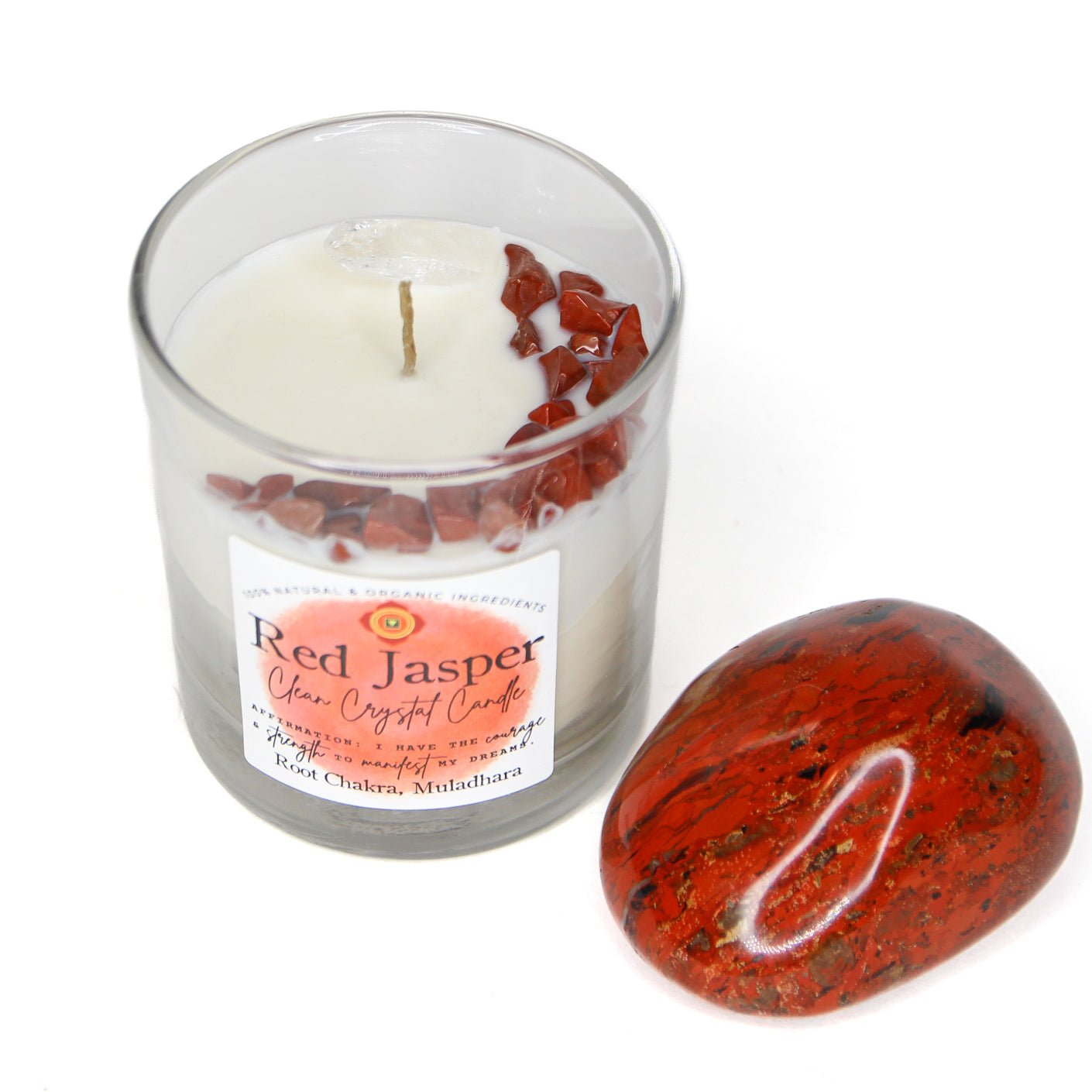 Red Jasper Clean Crystal Candle
