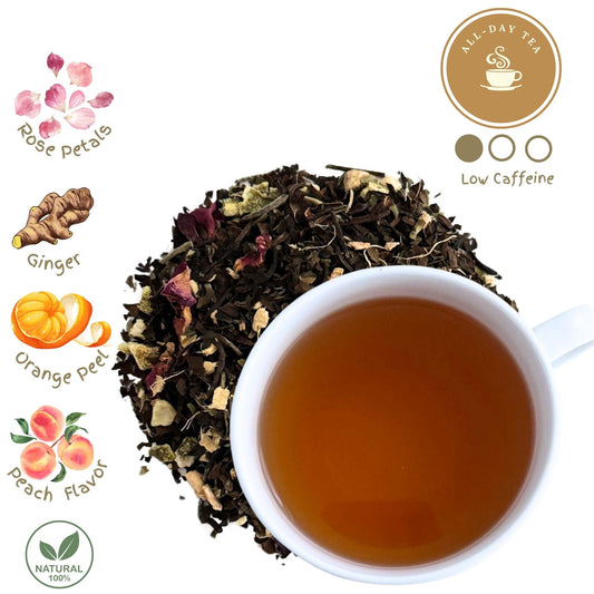 Sunlit Serenity - Organic White Tea Peony Blend with Ginger Peach