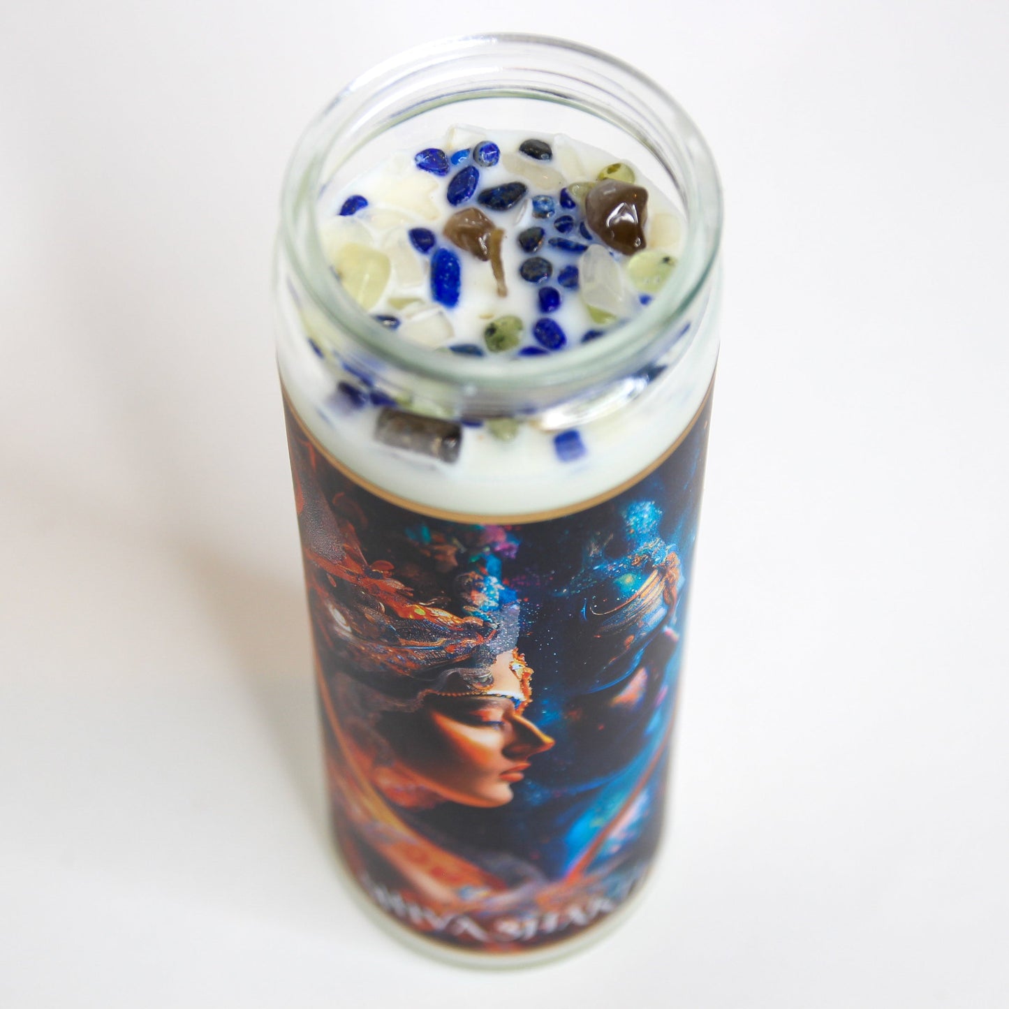 Shiva Shakti Crystal Altar Candle