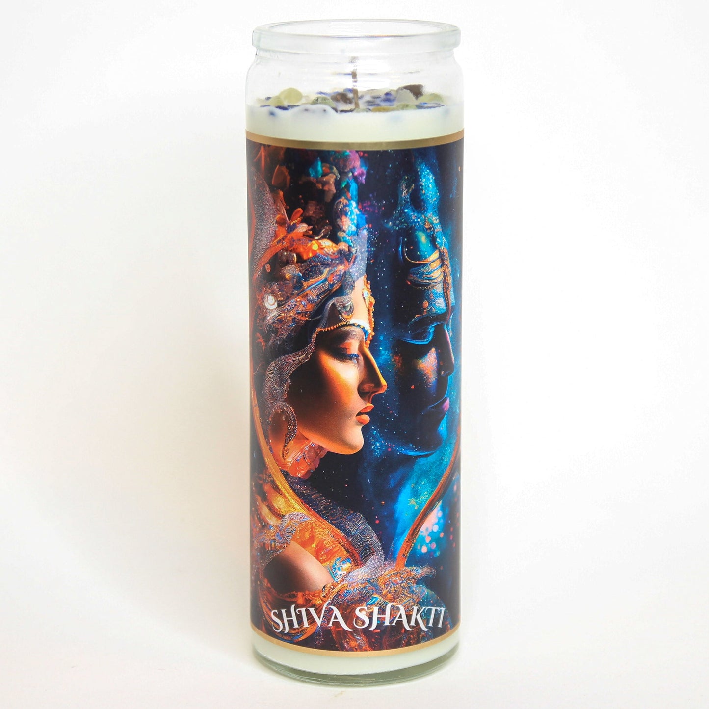 Shiva Shakti Crystal Altar Candle