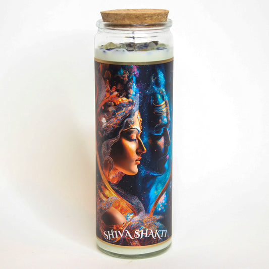 Shiva Shakti Crystal Altar Candle